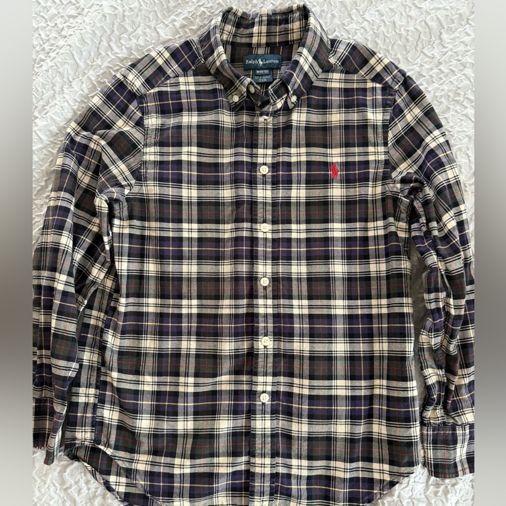 Polo by Ralph Lauren Kids Plaid Shirt - Black, White, and Navy